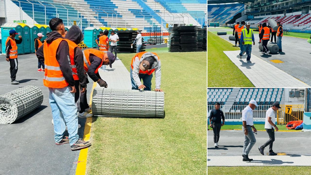 Así es el piso que cubrirá la grama del estadio Nacional Chelato Uclés durante concierto