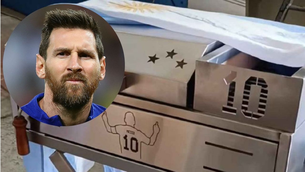 La parrilla de Messi, así es el peculiar diseño y la destacada frase del asador que recibió el argentino