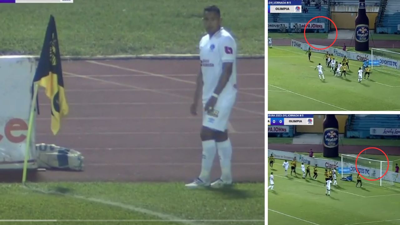 ¡Brutal! Así fue el golazo Olímpico de Edwin Rodríguez en el clásico Real España vs Olimpia
