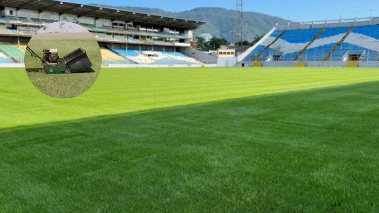 Estos son los cuidados que se le esta brindando a la nueva grama del Estadio Morazán
