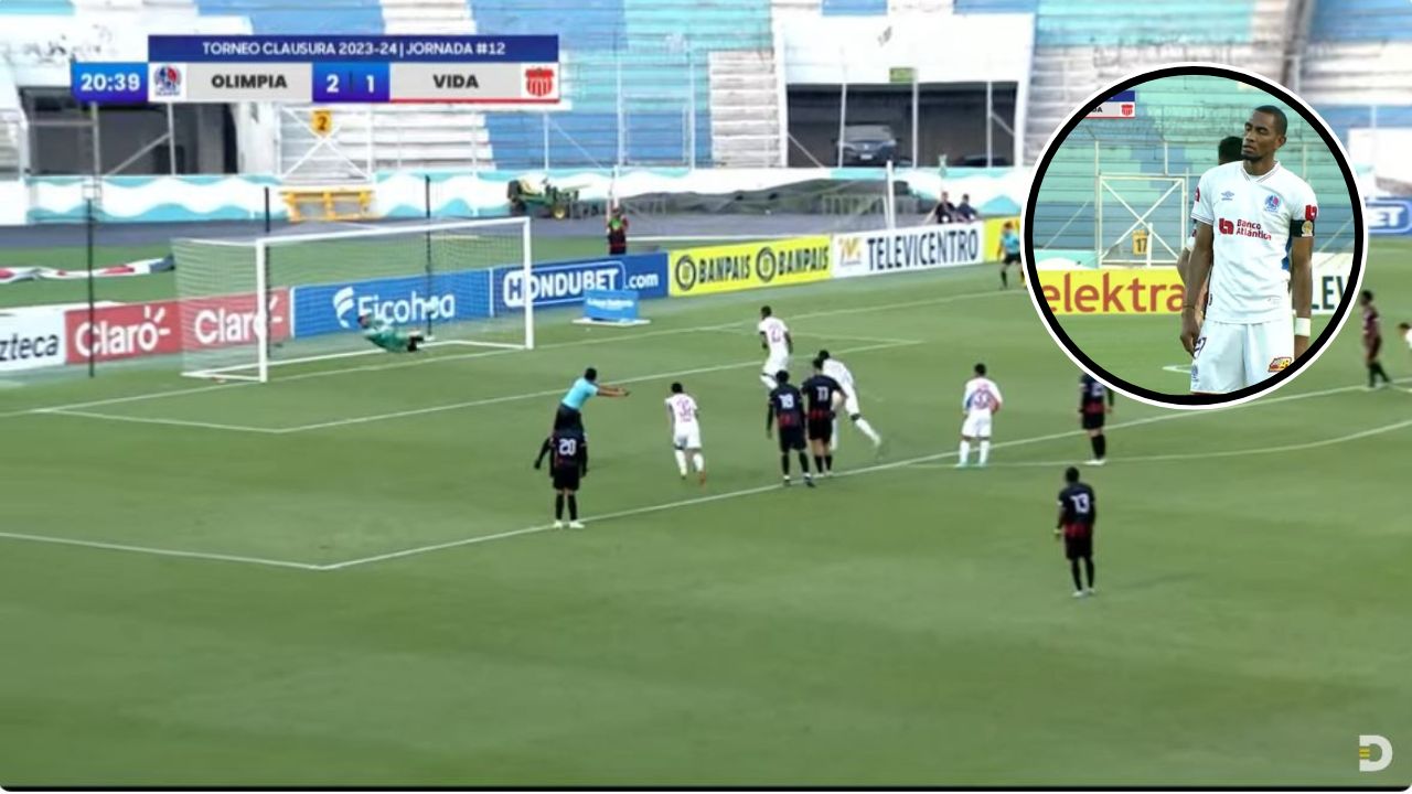 Jerry Bengtson falla penal en juego entre el Olimpia contra el Vida