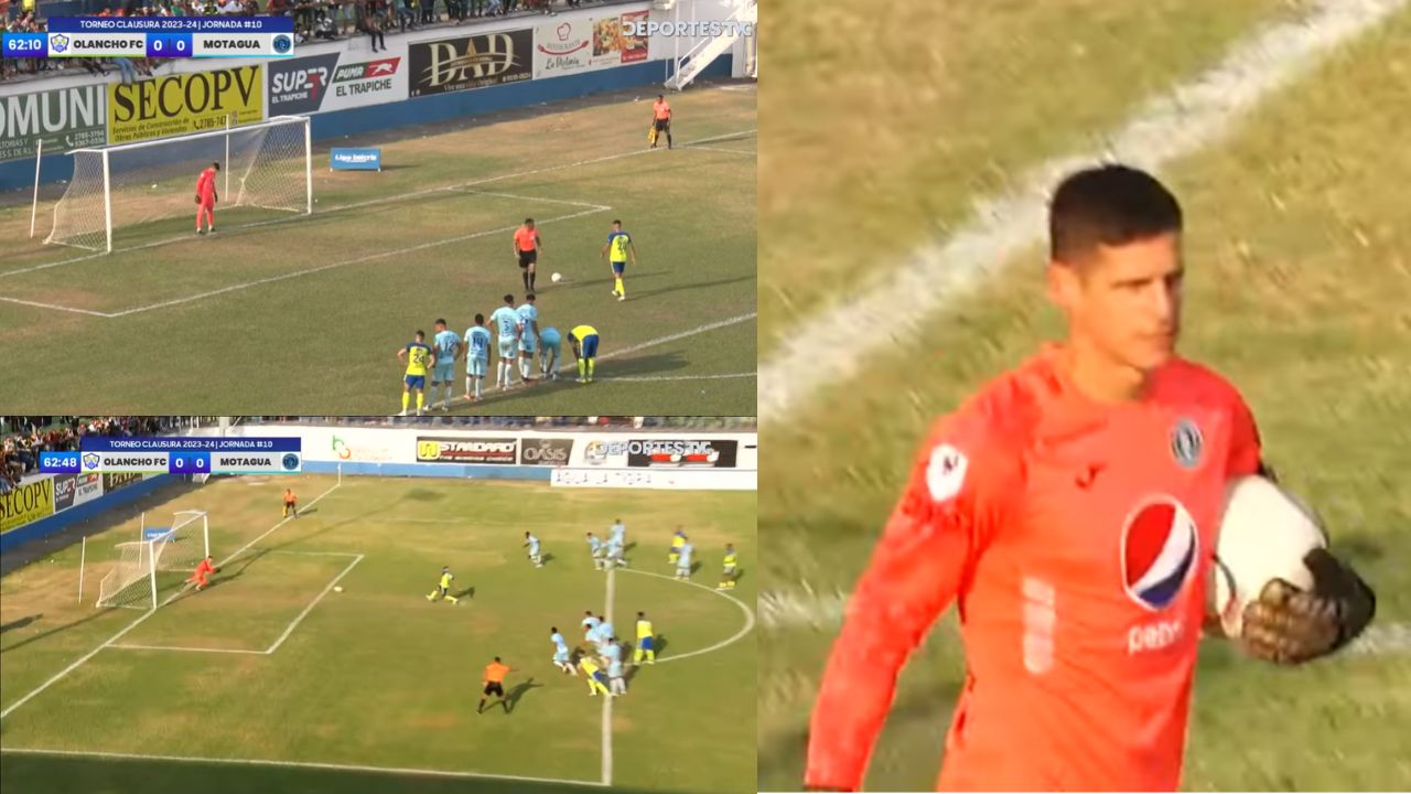 Jonathan Rougier se luce al atajar penal en visita del Motagua al Olancho FC