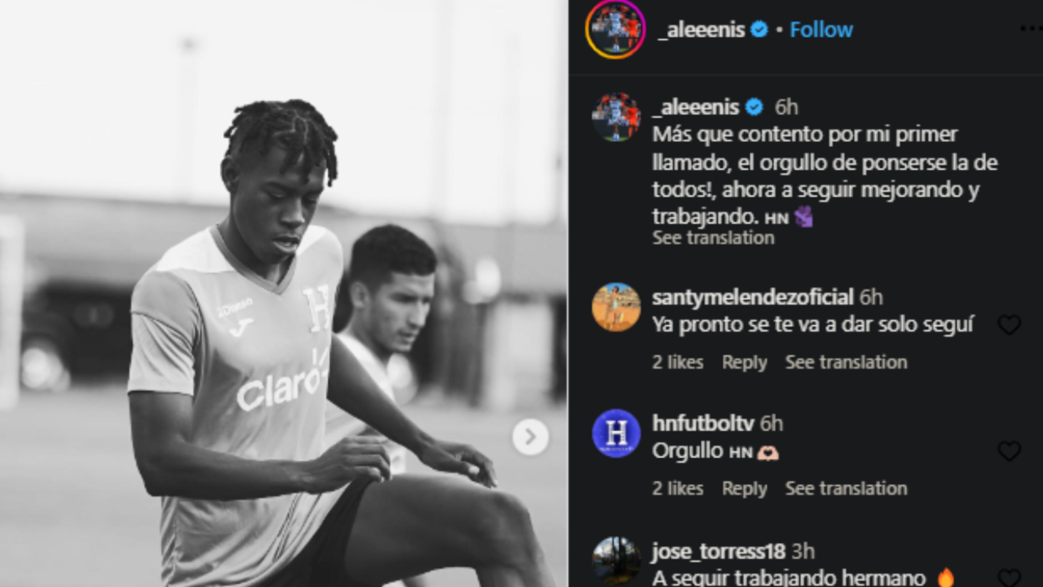 El posteo en redes de Alenis Vargas tras regresar a su equipo sin haber debutado en la H