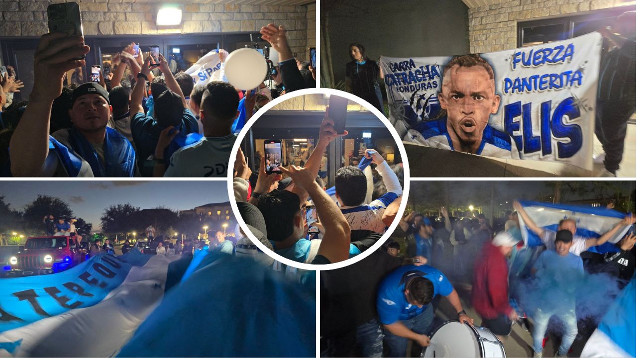 Aficionados de Honduras protagonizan 'banderazo' en hotel de concentración en Frisco