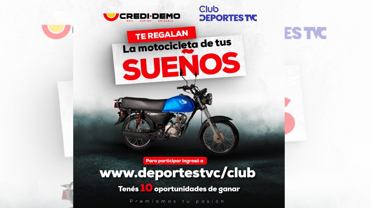 ¡Este viernes, gánate la motocicleta de tus sueños con Club Deportes TVC y Credidemo!