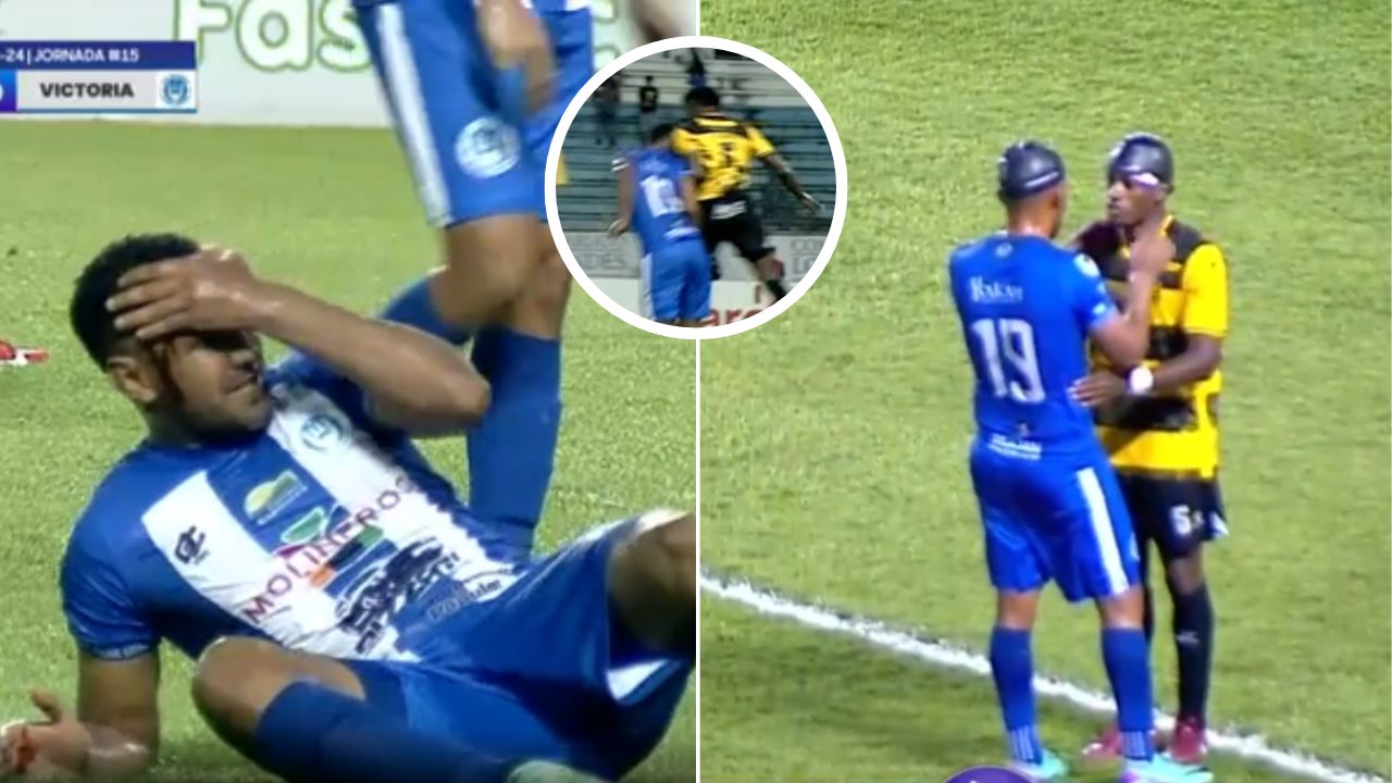 Danilo Tobías encara a Franklin Flores tras el duro choque de cabeza