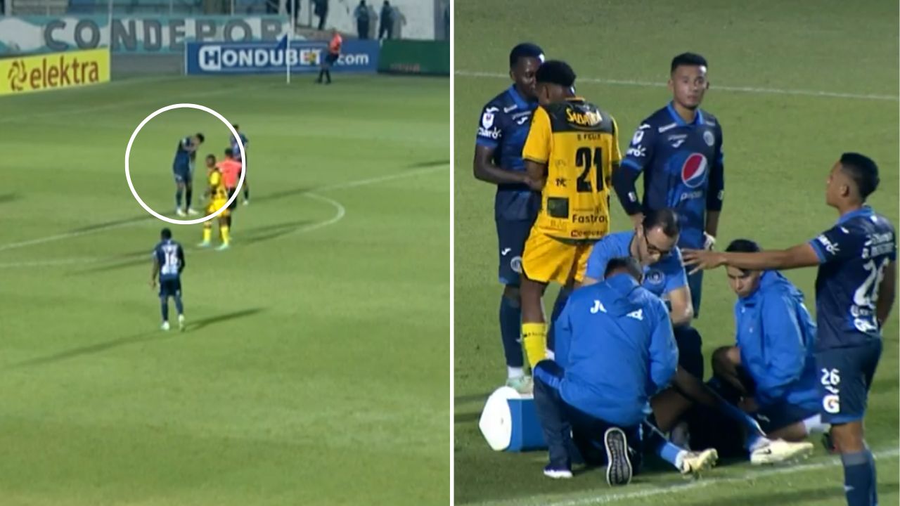 Figura de Motagua se descompensa en pleno partido ante Real España