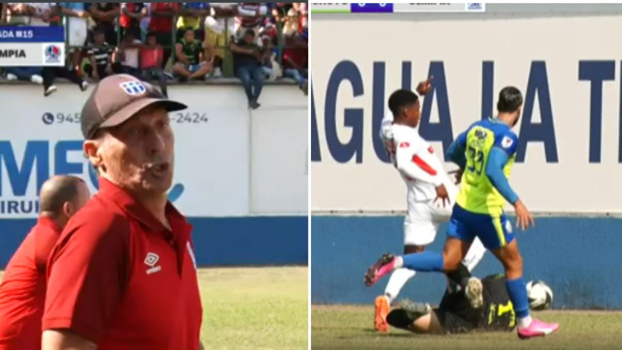 El enojo de Pedro Troglio por el penal no sancionado en favor del Olimpia ante Olancho FC