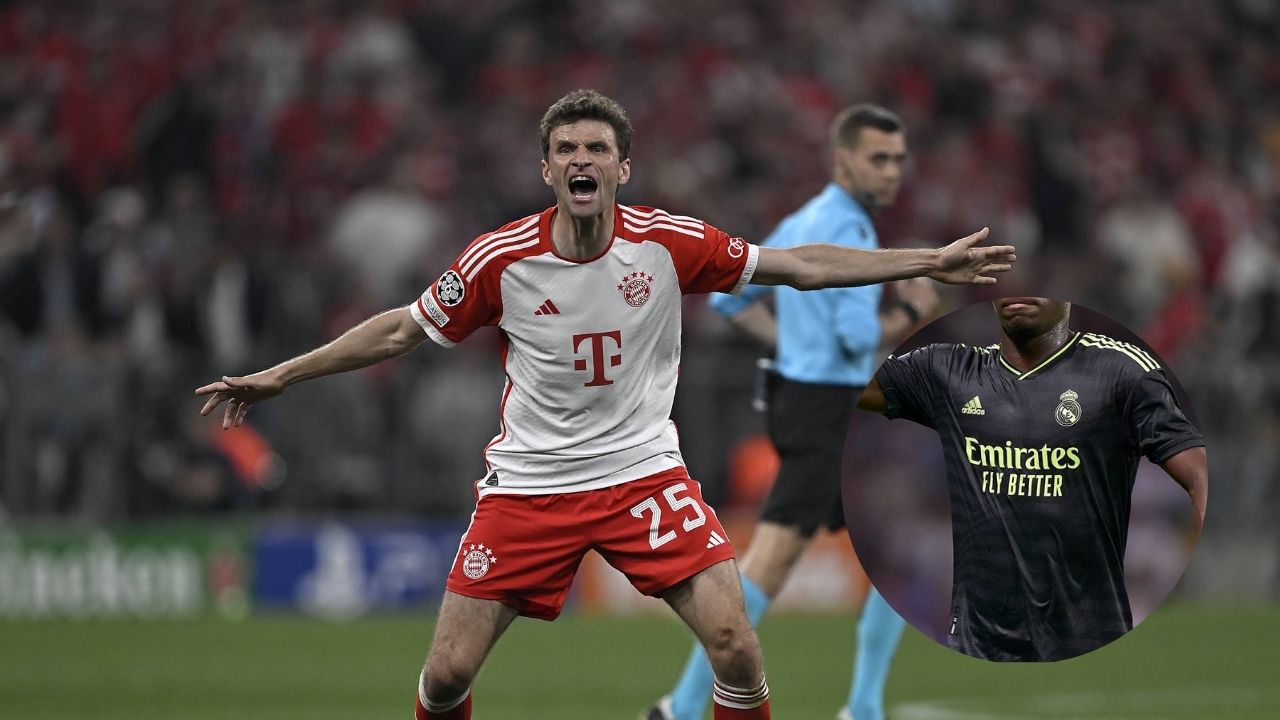 Thomas Müller atrapa a un jugador del Real Madrid mientras espiaba al Bayern