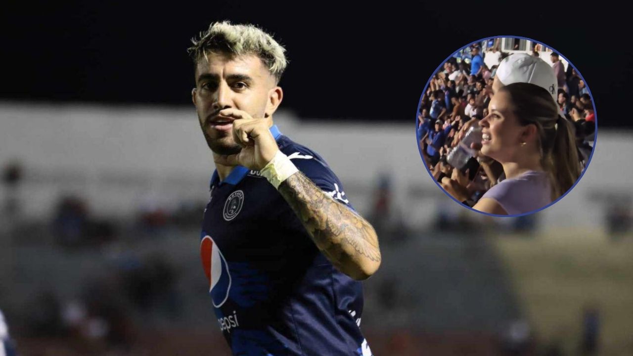 Agustin Auzmendi y su novia celebran los goles de Motagua vs Olimpia