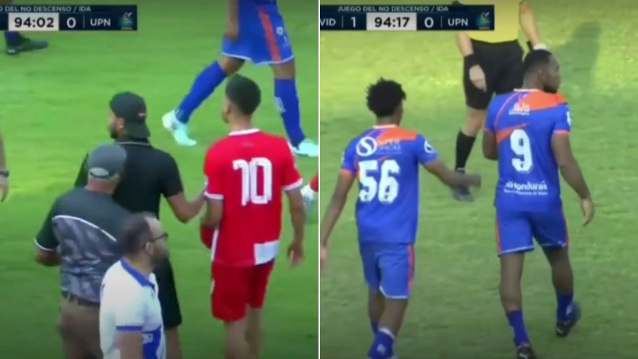 Así fue la pelea entre jugadores del Vida y Lobos UPN en el estadio Ceibeño