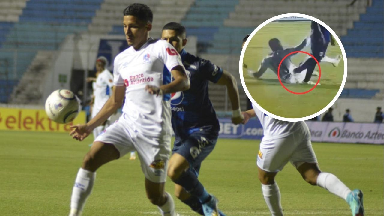 La agresión de un jugador de Motagua a Yustin Arboleda en el clásico y que nadie vio