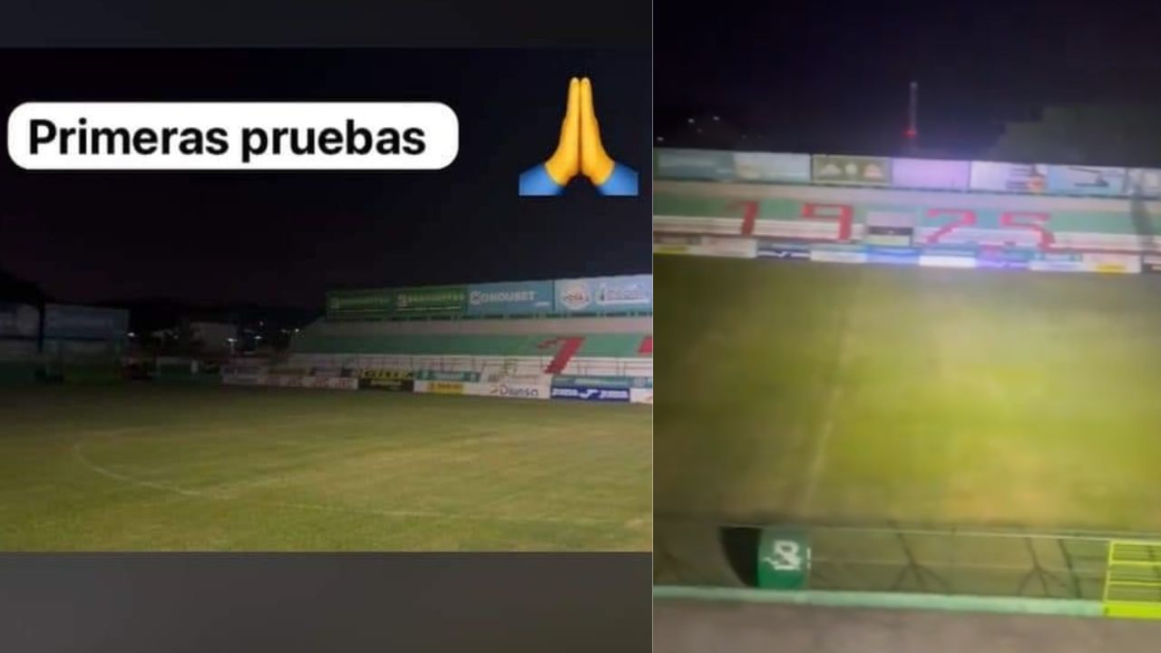 Marathón realiza las primeras pruebas de iluminación en el estadio Yankel Rosenthal