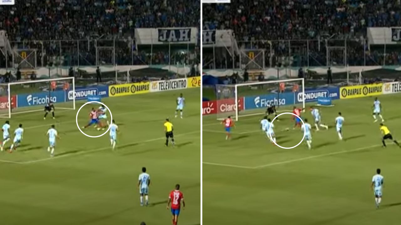Yustin Arboleda anota el gol de la ventaja para Olimpia ante Motagua en semifinales