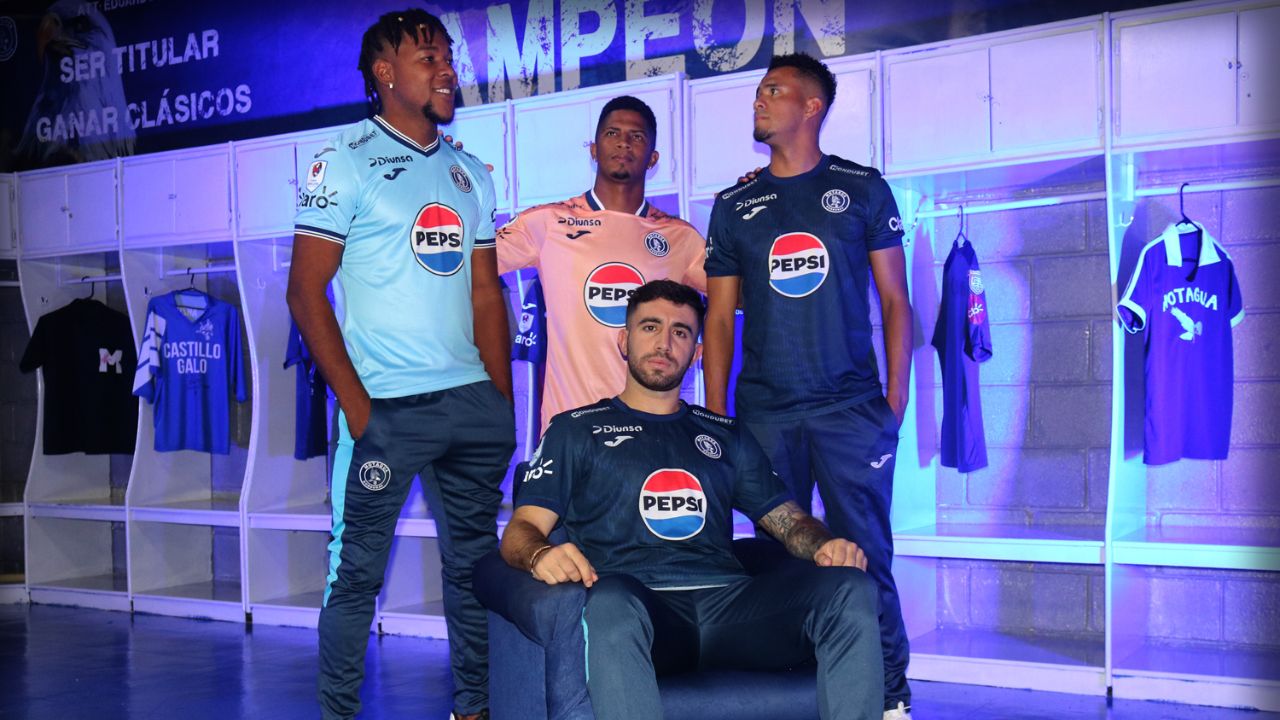 Nuevas camisas del Motagua presentadas previo al inicio del Torneo Apertura 2023-2024