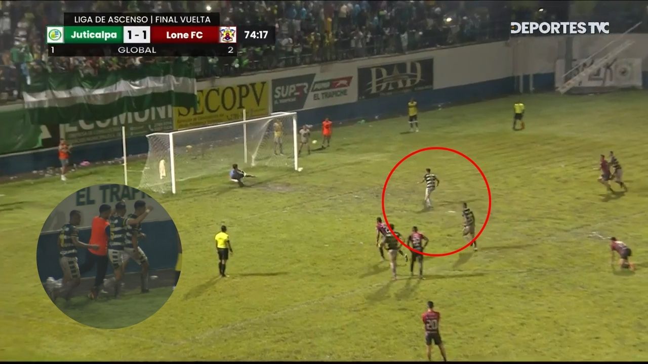 Jesse Moncada anota el gol de la remontada para Juticalpa