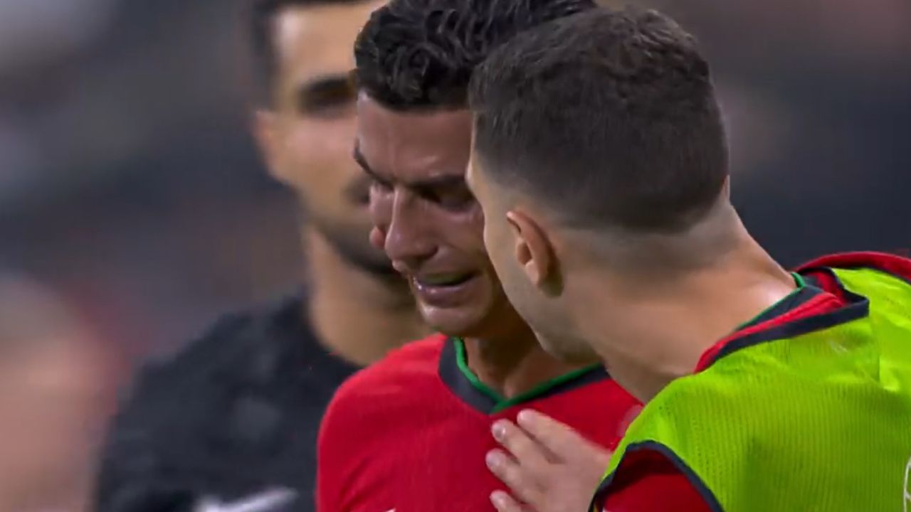 El llanto de Cristiano Ronaldo tras fallar el penal decisivo ante Eslovenia