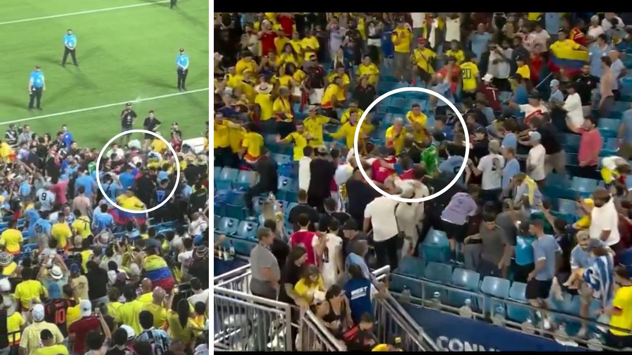 Darwin Núñez pierde el control y se pelea con aficionados de Colombia
