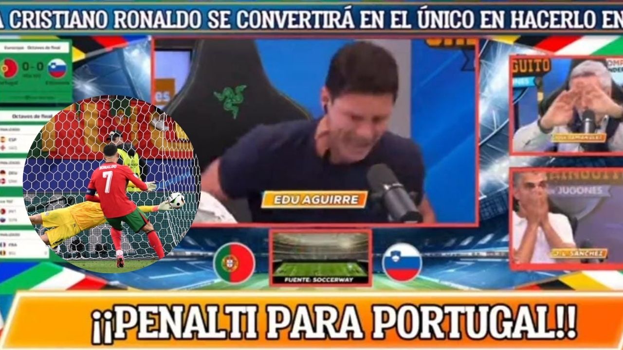 Periodista Español Edu Aguirre reacciona al fallo de Cristiano Ronaldo con Portugal en la Euro 2024