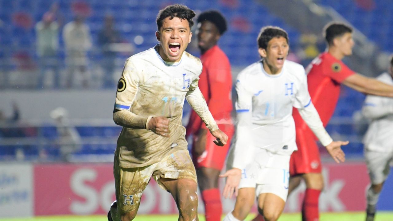 Roberto Osorto y su reacción tras darle el empate a Honduras en el Premundial Sub20