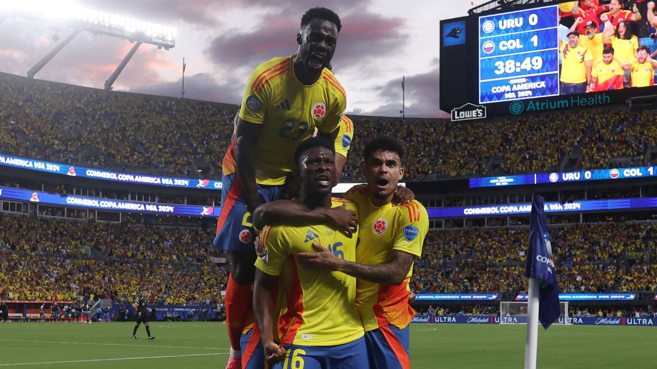 Colombia le ganó a Uruguay, con 10, y se mete a la final de la Copa América 2024
