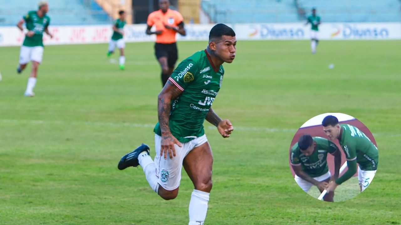 La curiosa celebración de Iván López y Francisco Martínez en el primer gol de Marathón