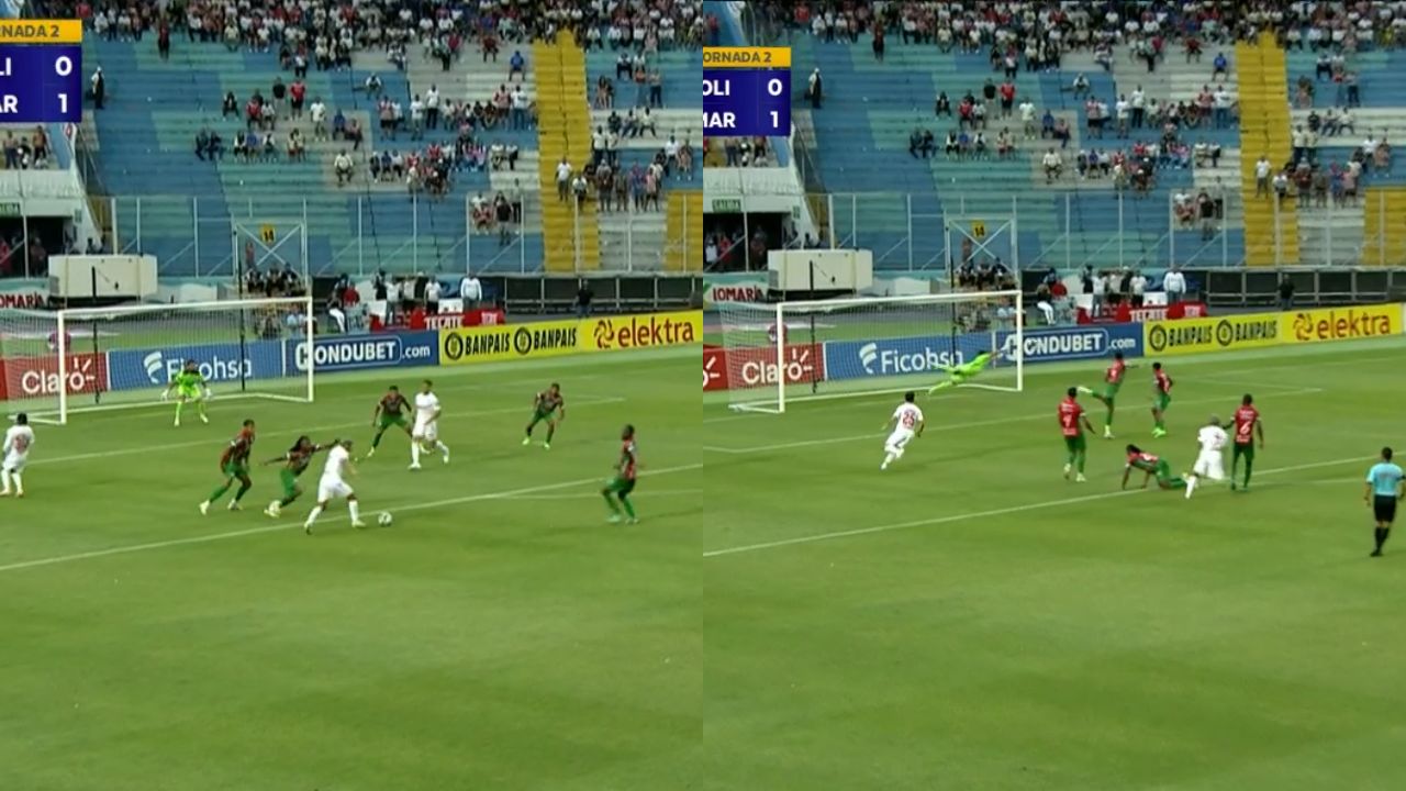 José Mario Pinto anota golazo para empatar el partido ante Marathón