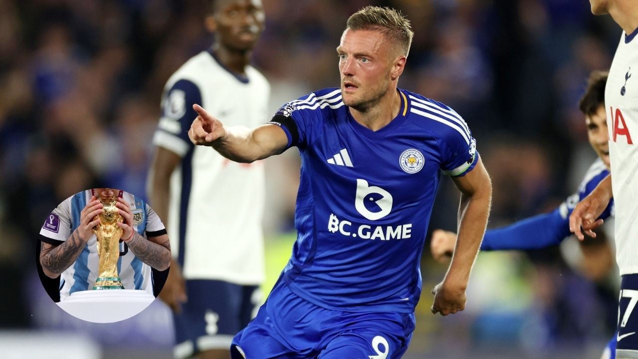 Jamie Vardy se burla del Cuti Romero y la afición del Tottenham