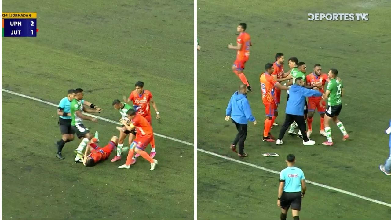 Así fue la inaceptable pelea en el duelo UPNFM vs Juticalpa