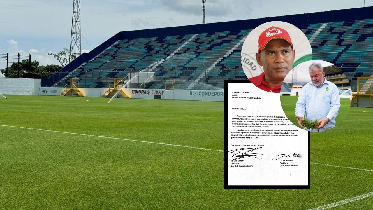 Mario Moncada envía solicitud a Roberto Contreras sobre uso del estadio Morazán