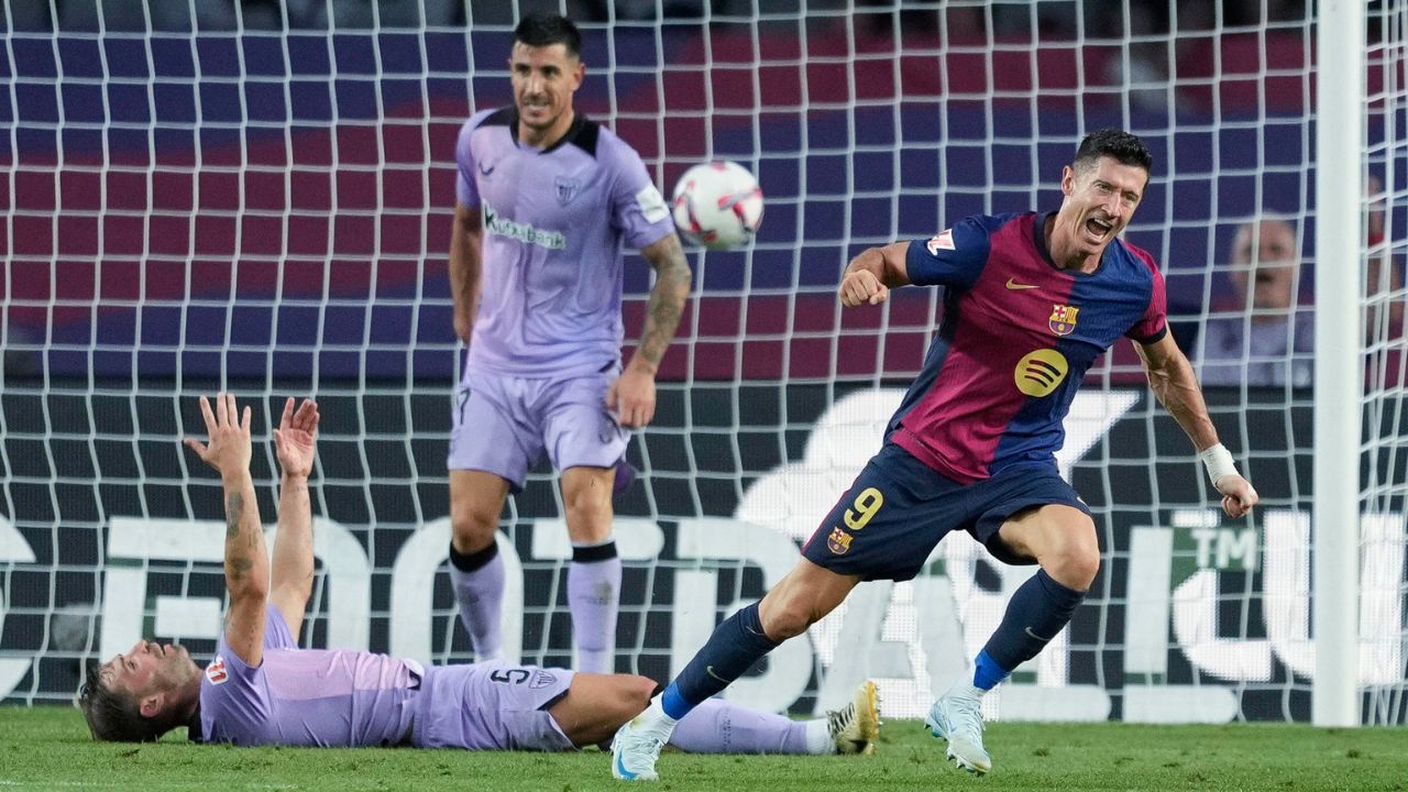 Barcelona supera el muro del Athletic Bilbao gracias a Lewandowski