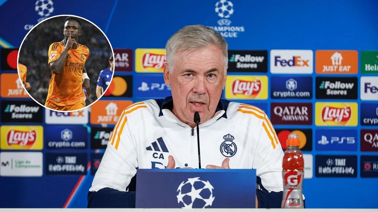 Carlo Ancelotti defiende a Vinicius Júnior tras polémico festejo en Anoeta