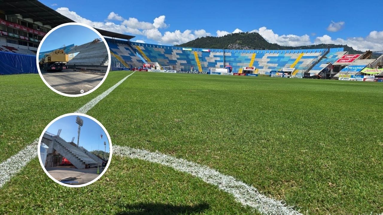 Estadio Nacional Chelato Uclés recibe 36 nuevas graderías para ser instaladas