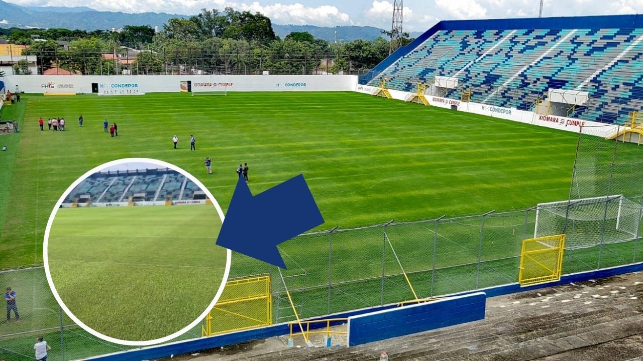 Muestran cómo lucirá la grama del estadio Morazán para su estreno en el clásico