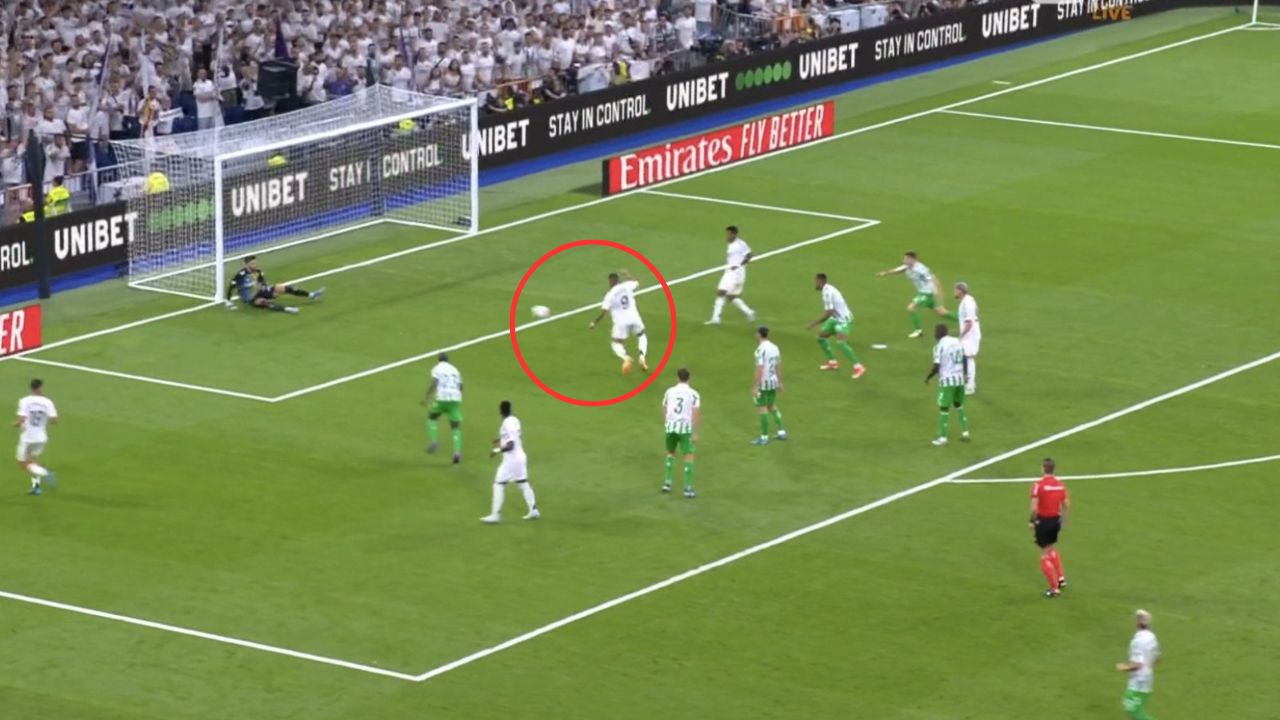El increíble fallo de Mbappé en partido del Real Madrid vs Real Betis