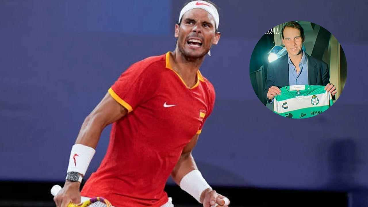 Rafael Nadal presume camisa del Santos Laguna del Choco Lozano