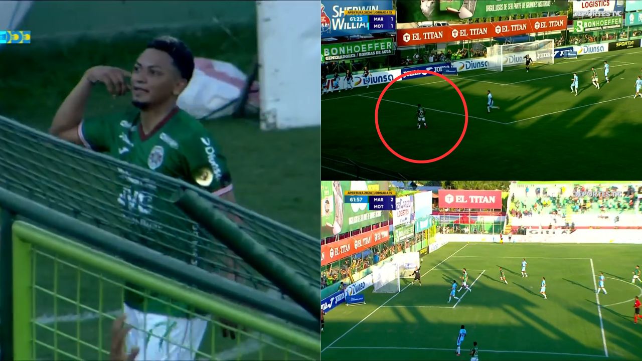 Así fue el golazo de Alexy Vega en el clásico Marathón vs Motagua