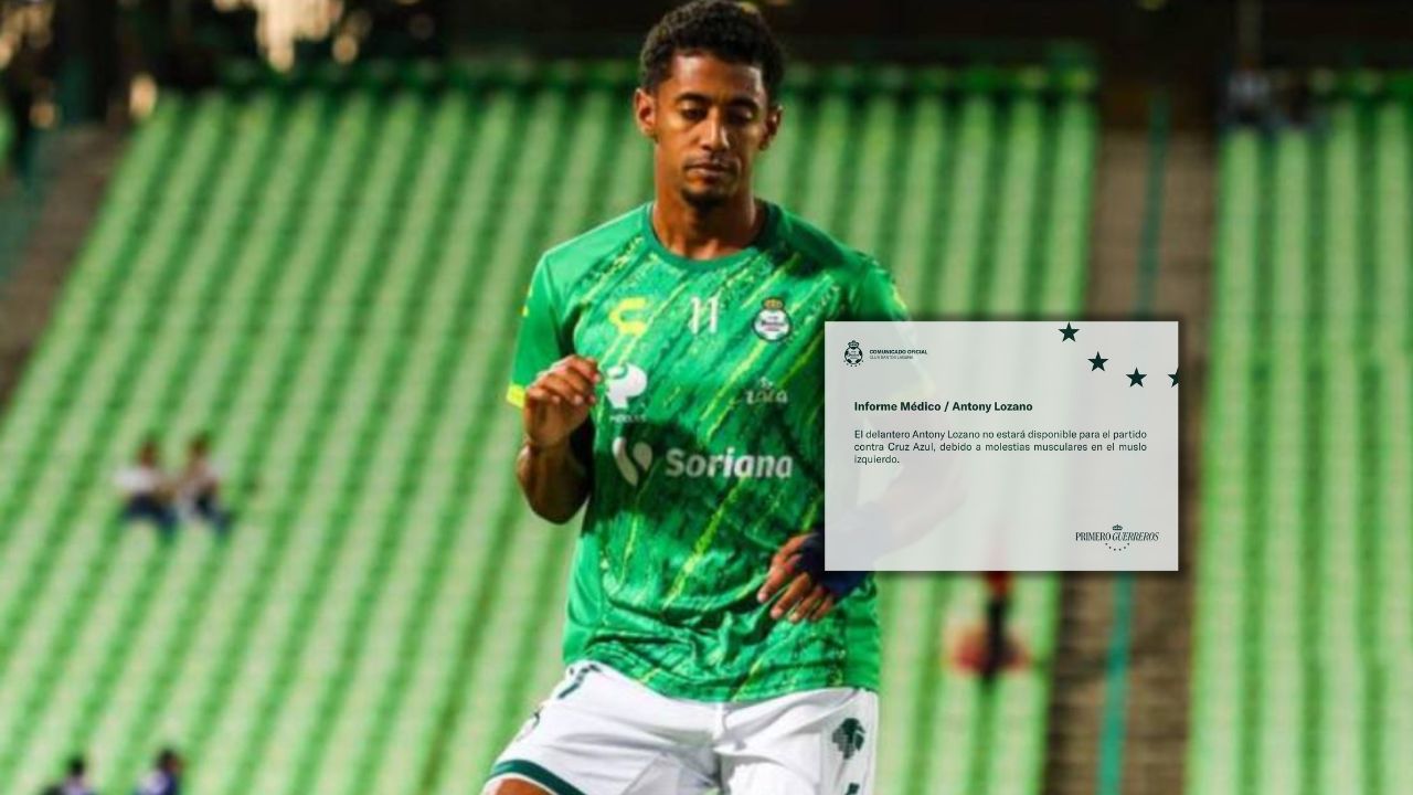 Santos Laguna confirma baja del Choco Lozano para el partido ante Cruz Azul