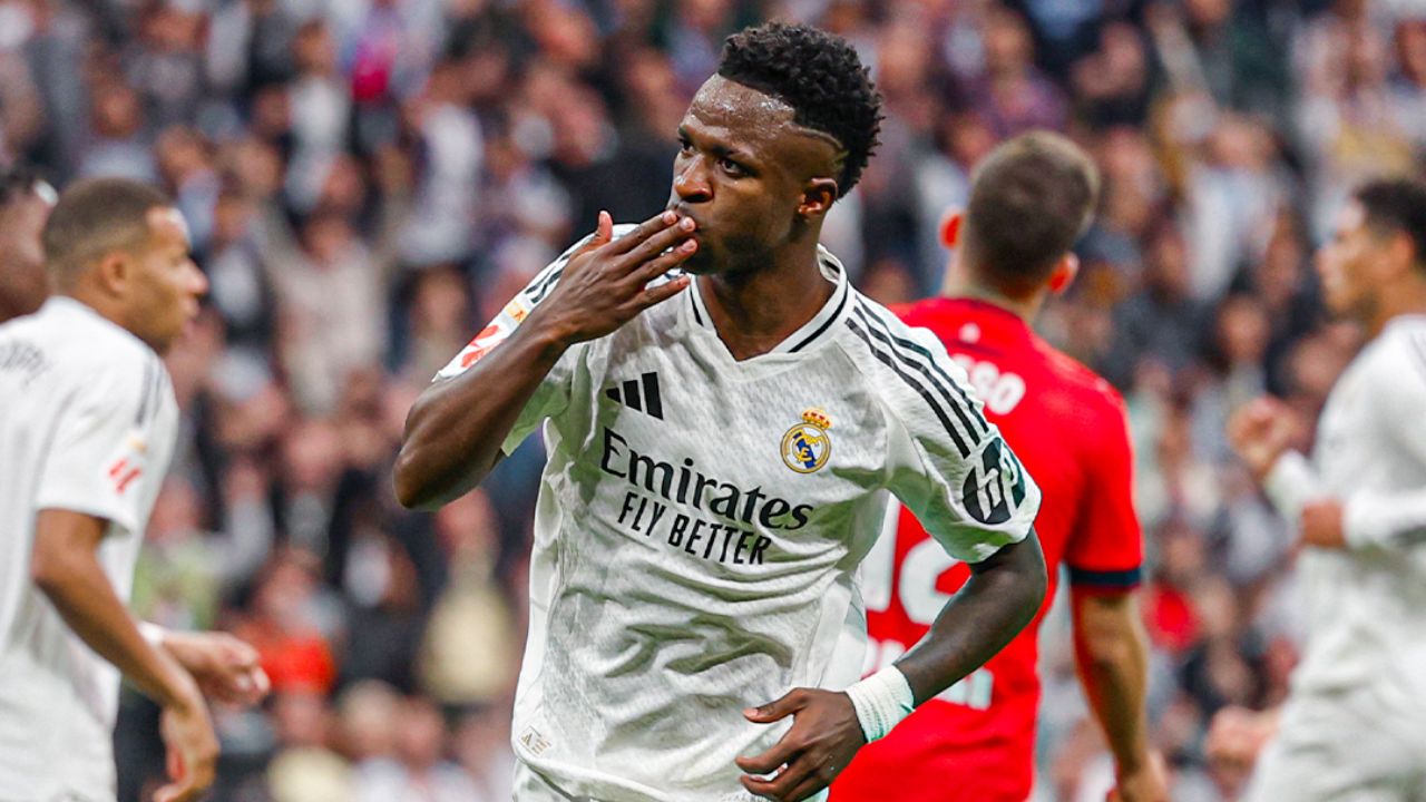 Así fue el hat-trick de Vinicius jr ante el Osasuna en el Santiago Bernabéu
