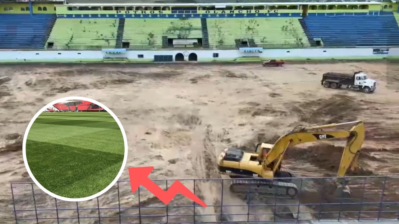 Muestran avances notables en el inicio de la remodelación del estadio de Juticalpa