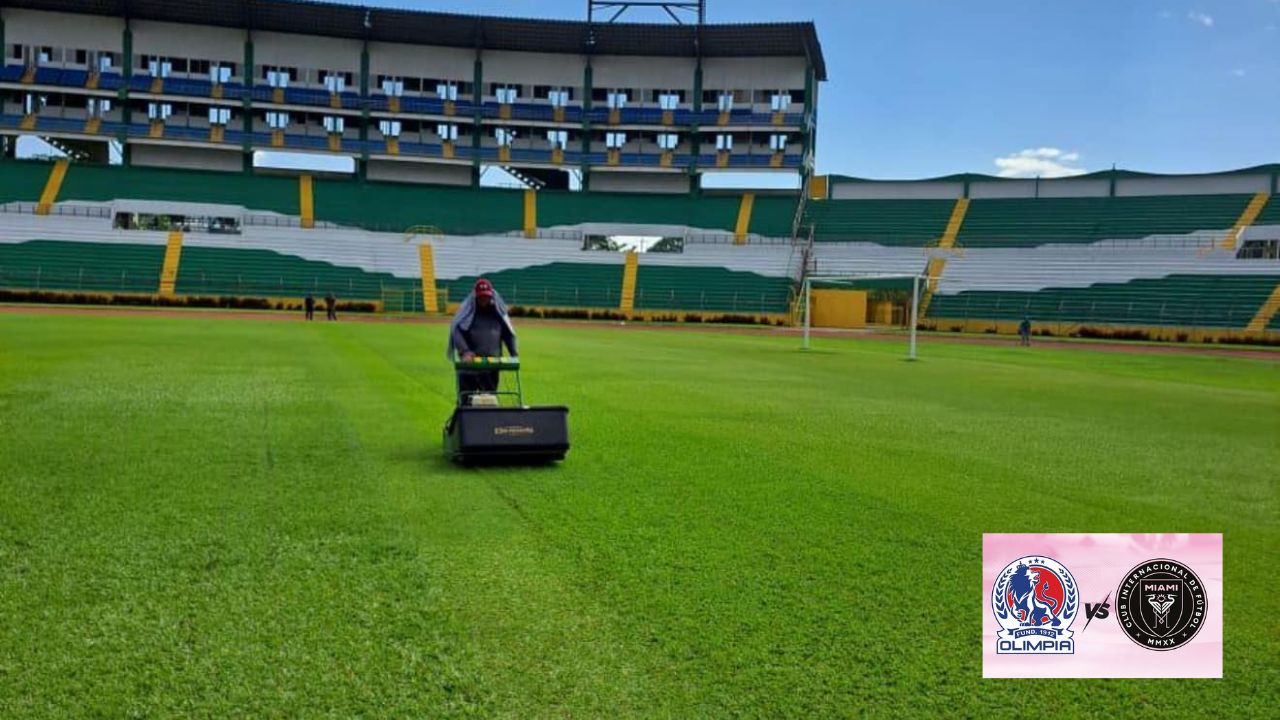 Revelan cómo está quedando la grama del estadio Olímpico para el Olimpia vs Inter Miami