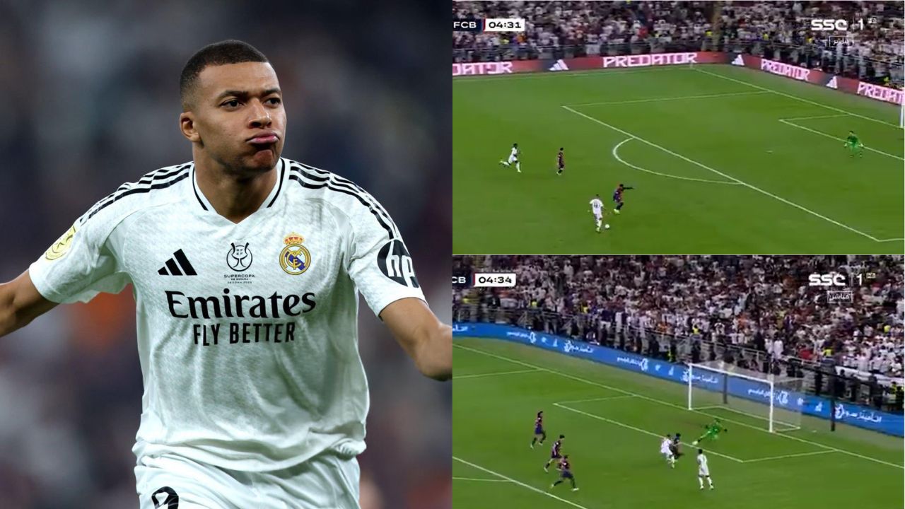 Así fue el golazo de Mbappé ante Barcelona en la Super Copa de España