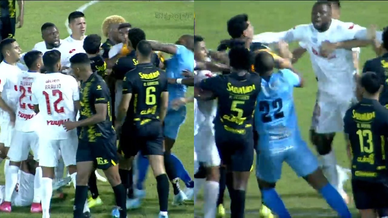 Así fue el zafarrancho registrado en el Real España vs Olimpia en el estadio Morazán
