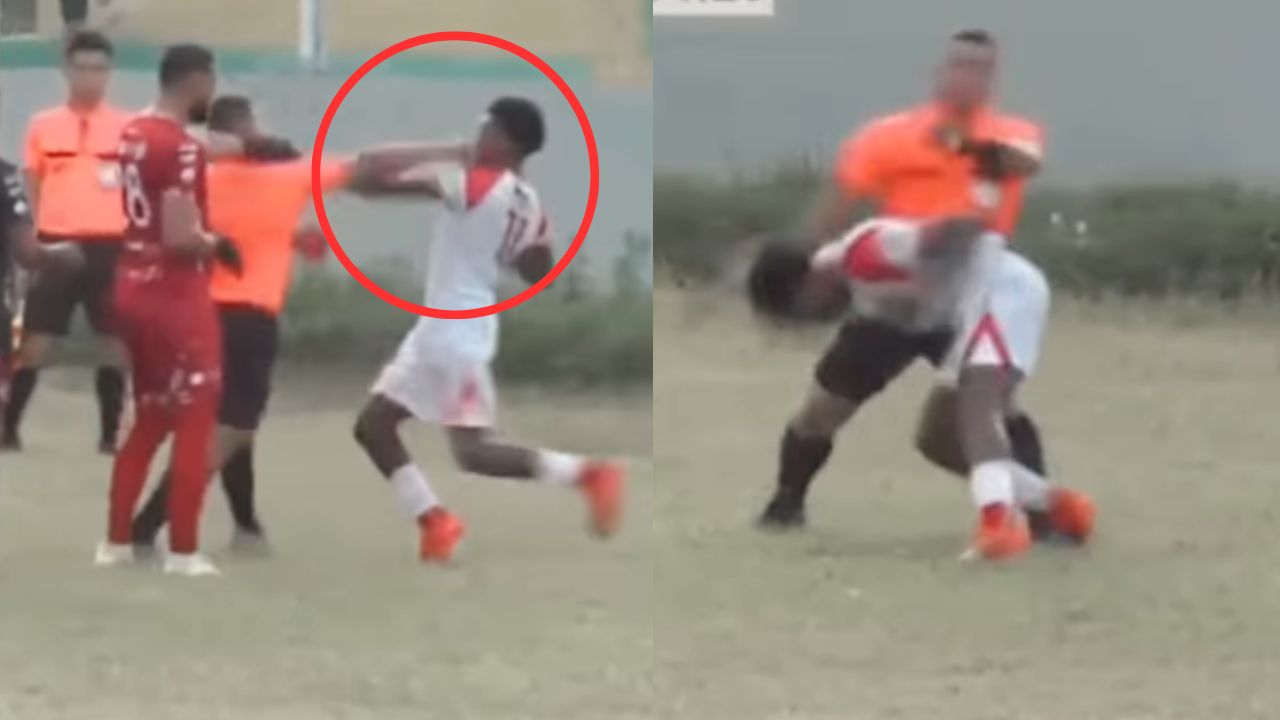 Jugador hondureño protagoniza brutal pelea con árbitro en partido de Liga de Ascenso