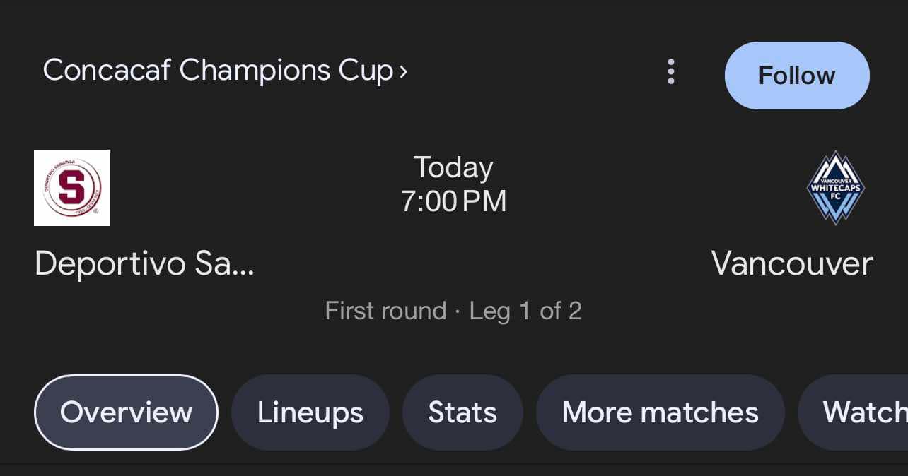 Horario de el partido entre Saprissa vs Vancouver Whitecaps