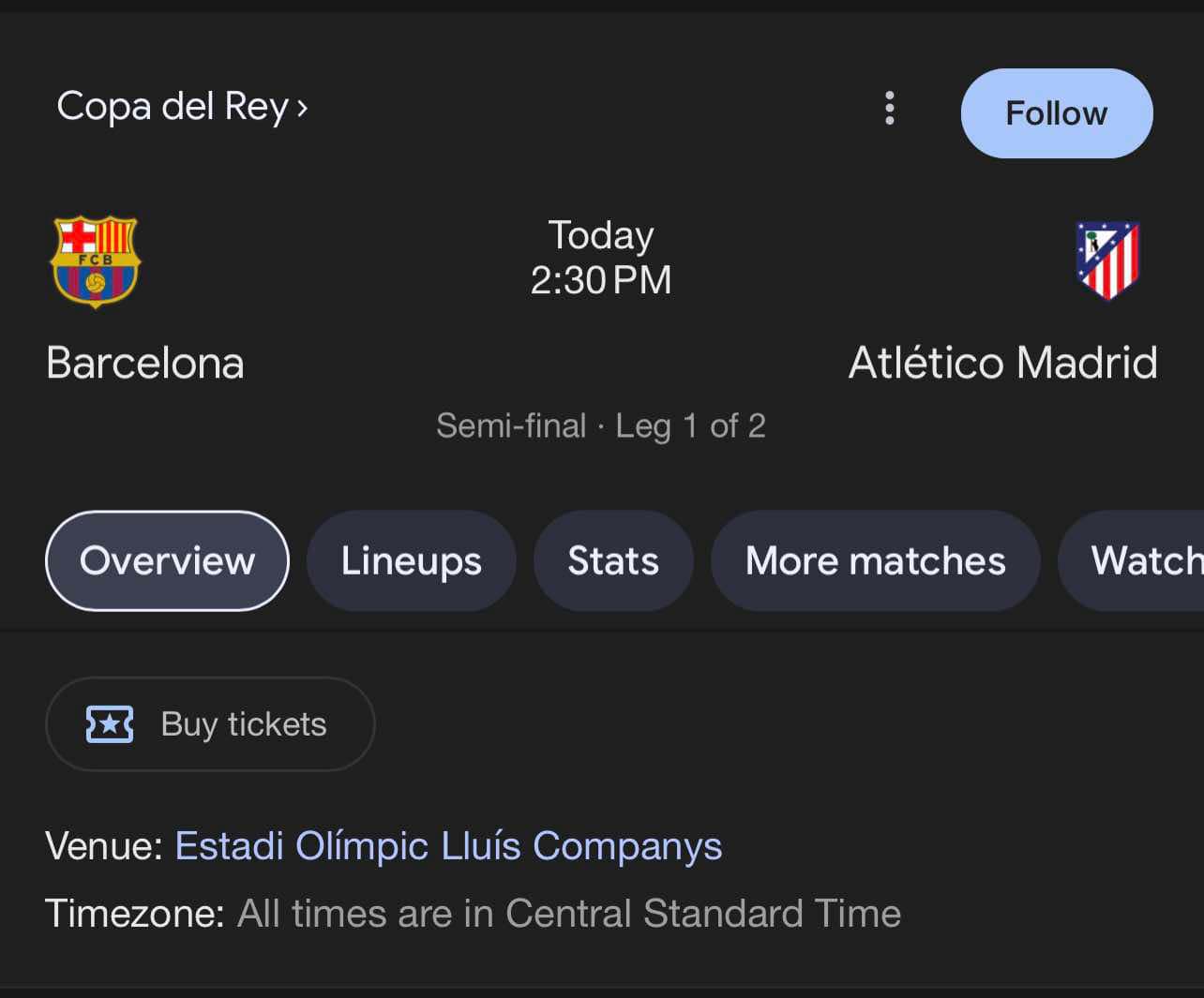 El Barcelona se enfrentá ante el Atlético de Madrid