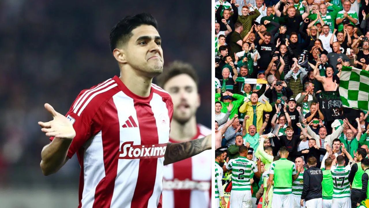 Afición del Celtic reacciona al primer gol de Luis Palma con el Olympiacos