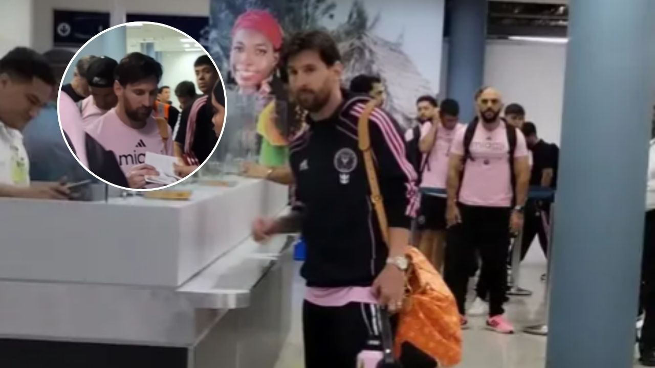 Captan el curioso momento que Messi vivió en Migración a su llegada a Honduras