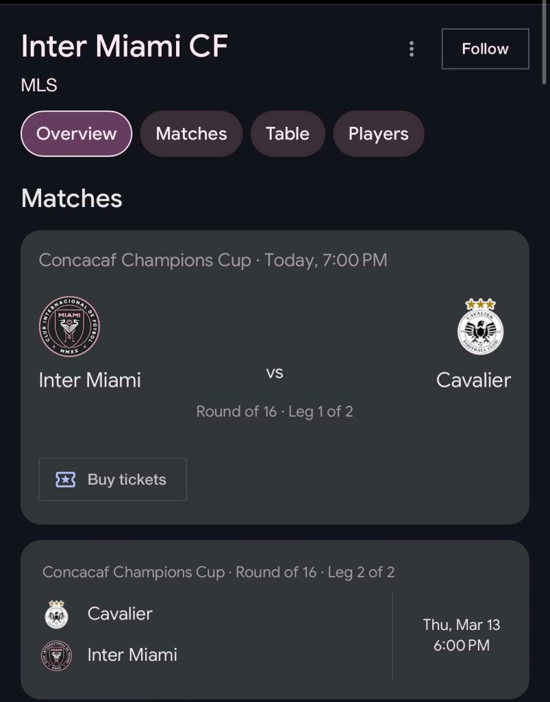 Horario de el partido entre el Inter de Miami y Cavalier de Jamaica 