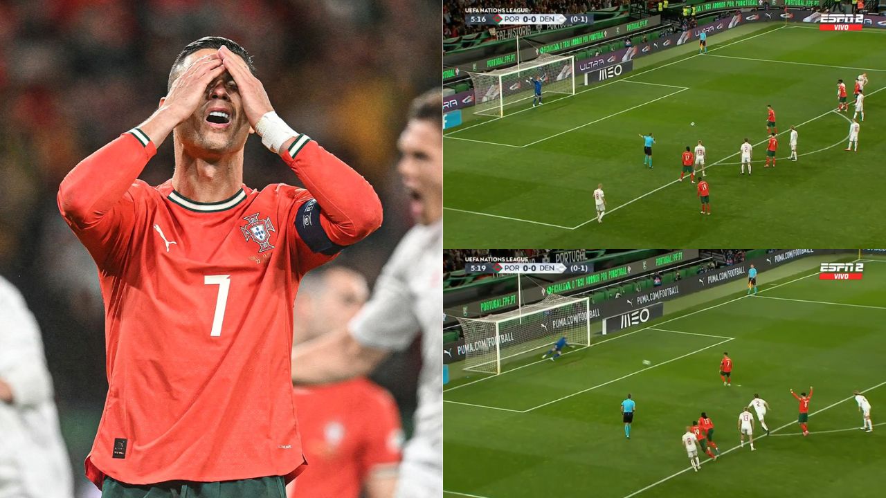 Cristiano Ronaldo falla penal clave ante Dinamarca en la UEFA Nations League